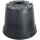 Plant container 23x23x18cm black round plastic 5l