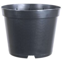 Plant container 21x21x16.6cm black round plastic 4l
