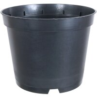 Plant container 19x19x15cm black round plastic 3l