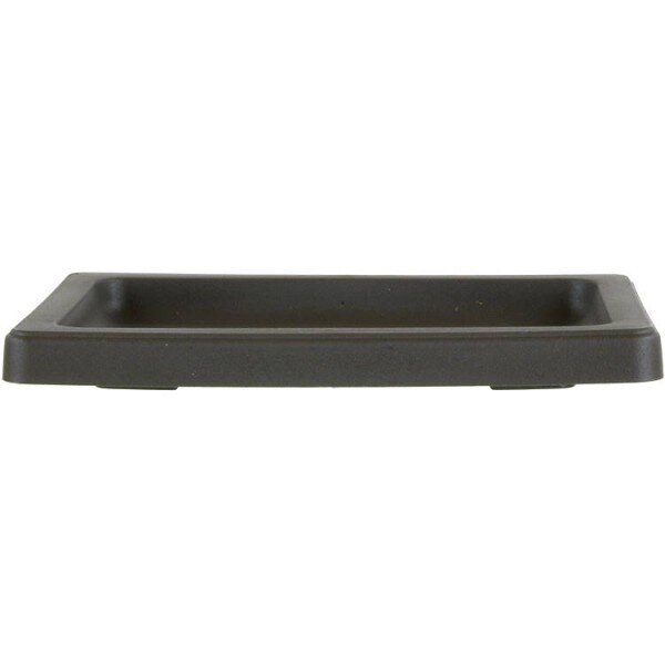 Drip tray for bonsai pots 17x12x1.8cm dark brown rectangular plastic