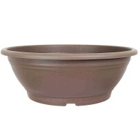 Bonsai pot 40x40x14.5cm light-brown round plastic
