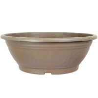 Bonsai pot 35x35x12.5cm light-brown round plastic