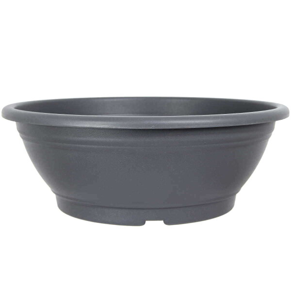 Bonsai pot 35x35x12.5cm grey round plastic