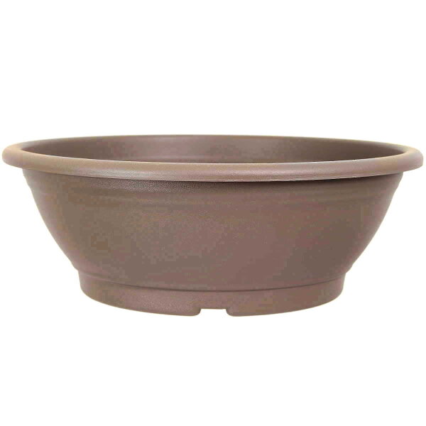 Bonsai pot 30x30x10.5cm light-brown round plastic