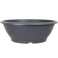 Pot à bonsaï 30x30x10.5cm gris rond plastique
