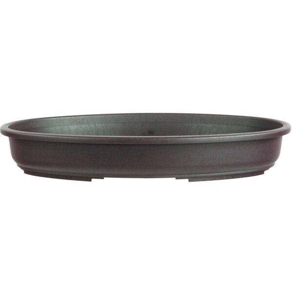 Bonsai pot 40x28x6cm dark brown oval plastic