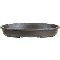 Bonsai pot 30x21x5cm dark brown oval plastic