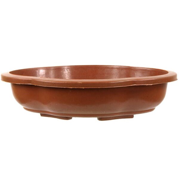 Bonsai pot 23x17x5.5cm brown lotus-shaped plastic