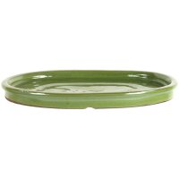 Drip tray for bonsai pots 29.5x22x2.5cm light green oval