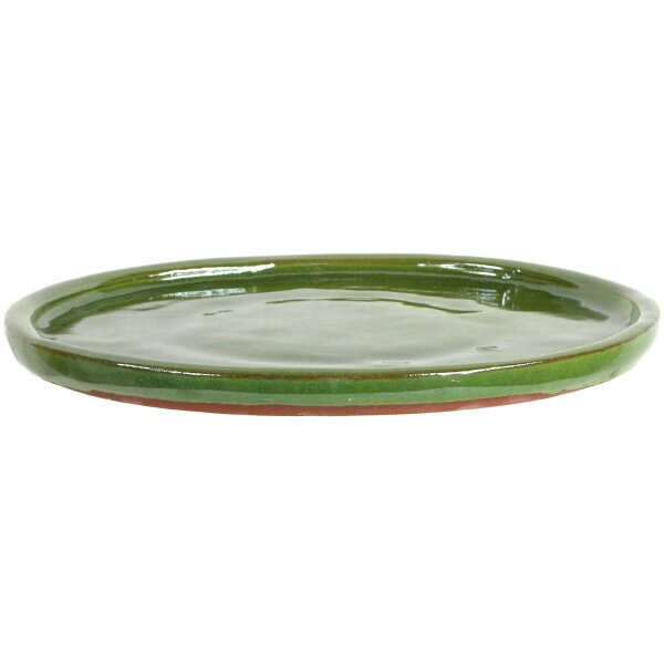 Drip tray for bonsai pots 23x23x1.5cm light green round