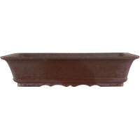 Bonsai pot 37.5x27x8.5cm dark-brown rectangular unglaced