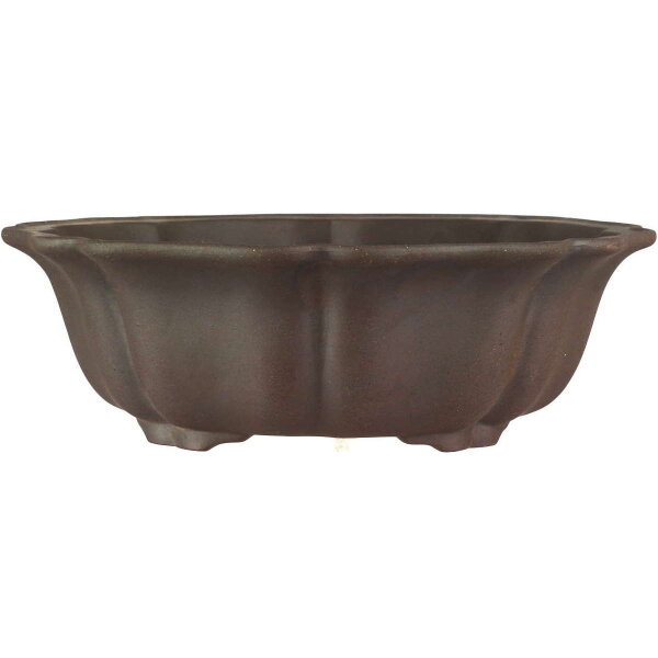 Bonsai pot 27x27x8.5cm dark-brown octagonal unglaced