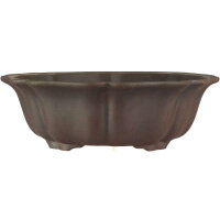 Bonsai pot 27x27x8.5cm dark-brown octagonal unglaced