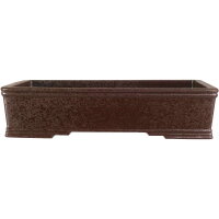 Bonsai pot 25.5x19x6cm dark-brown rectangular unglaced