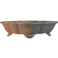Bonsai pot 25x20.5x6cm dark-brown lotus Shape unglaced