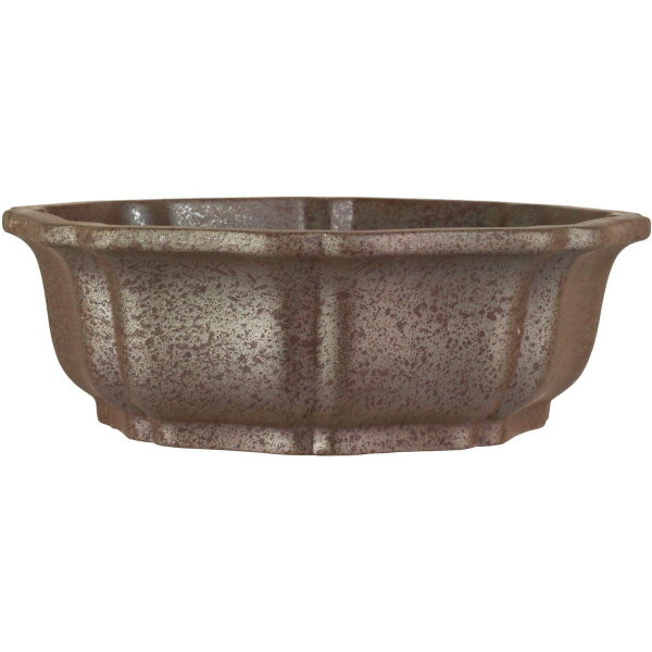 Bonsai pot 23x23x7.5cm dark-brown octagonal unglaced