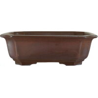 Bonsai pot 21.5x21.5x6.5cm dark-brown other shape unglaced
