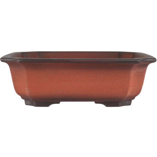 Bonsai pot 21.5x21.5x6.5cm antique-redbrown other shape unglaced