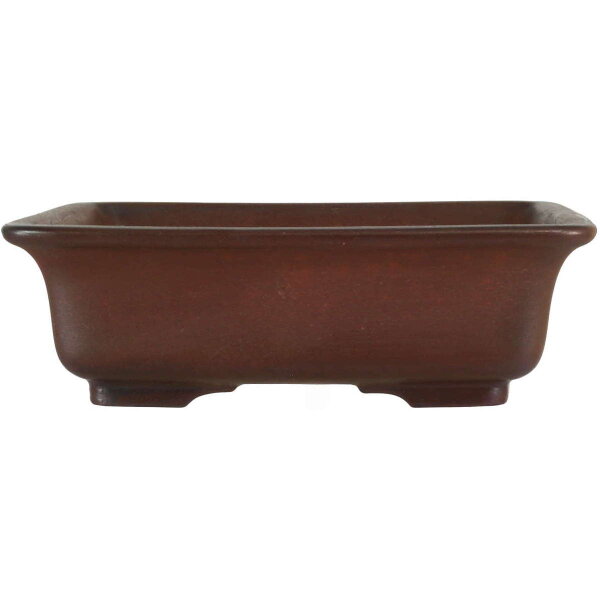 Bonsai pot 20.5x20.5x6.5cm dark-brown square unglaced