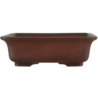 Bonsai pot 20.5x20.5x6.5cm dark-brown square unglaced