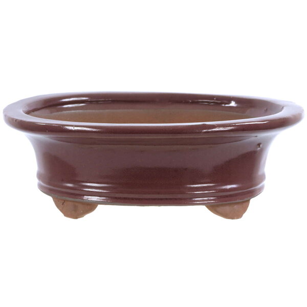 Bonsai pot 20x16x6.5cm ruby oval glaced