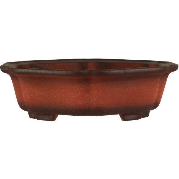 Bonsai pot 18.5x18.5x5.5cm dark-brown octagonal unglaced