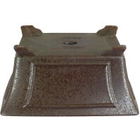 Bonsai pot 18.5x18.5x9cm dark-brown square unglaced