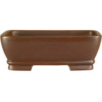 Bonsai pot 16.5x13x5.5cm dark-brown rectangular unglaced