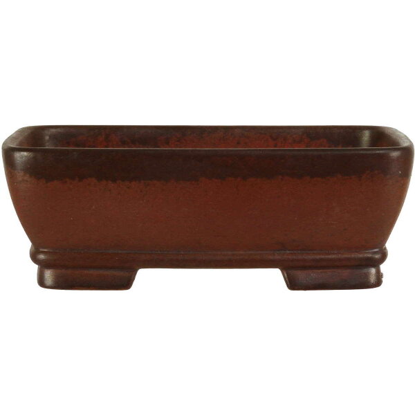 Bonsai pot 16.5x13x5.5cm antique-redbrown rectangular unglaced