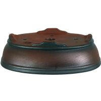 Bonsai pot 15x11x4.5cm antique-brown oval unglaced