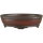 Bonsai pot 15x11x4.5cm antique-brown oval unglaced