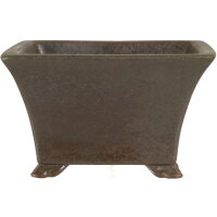 Bonsai pot 14x14x8.5cm dark-brown square unglaced