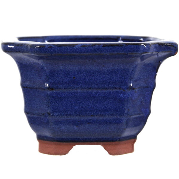 Bonsai pot 10x10x6.5cm blue other shape glaced