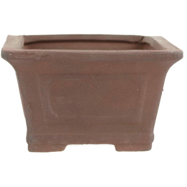 Bonsai pot 9.5x9.5x5.5cm brown square unglaced
