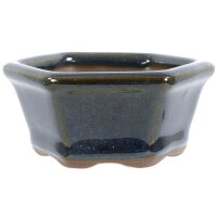Bonsai pot 7x6.4x3.2cm dark-brown other shape glaced