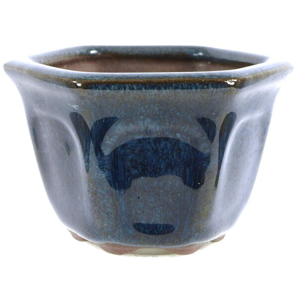 Bonsai pot 7x6.5x4.3cm dark-brown other shape glaced