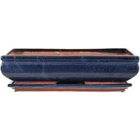 Bonsai pot with drip tray 38.5x24x9cm blue rectangular...