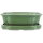 Bonsai pot with drip tray 25x20x8cm light-green other shape glaced