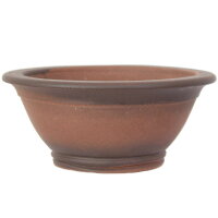 Bonsai pot 14x14x6cm antique-brown round unglaced