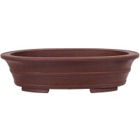 Bonsai pot 38.5x31x9.5cm brown oval unglaced