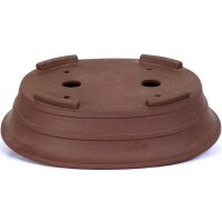 Bonsai pot 38.5x31x9.5cm brown oval unglaced