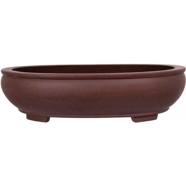 Bonsai pot 50x40.5x12.5cm brown oval unglaced