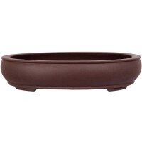 Bonsai pot 40x32.5x8.5cm brown oval unglaced