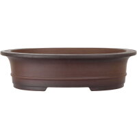 Pot à bonsaï 45.5x36.5x12cm antique-brun ovale en grès