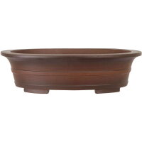 Bonsai pot 45.5x36x12cm antique-brown oval unglaced