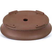 Bonsai pot 32.5x26.5x7.5cm antique-brown oval unglaced
