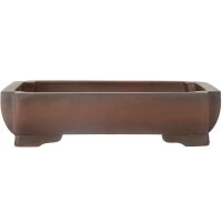 Bonsai pot 26.5x19x6.5cm antique-brown rectangular unglaced