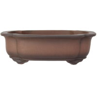Bonsai pot 40x30.5x12.5cm antique-brown lotus Shape unglaced