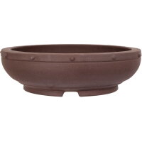 Bonsai pot 32x32x9cm brown round unglaced