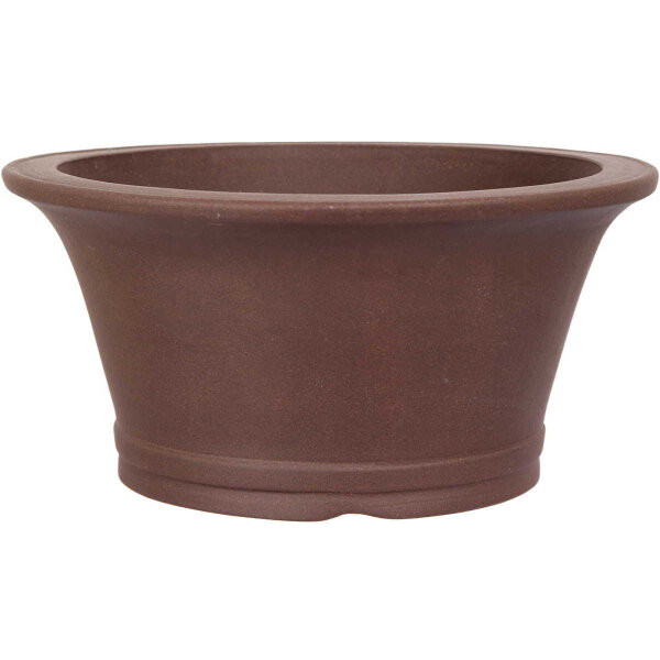 Bonsai pot 30x30x14cm brown round unglaced
